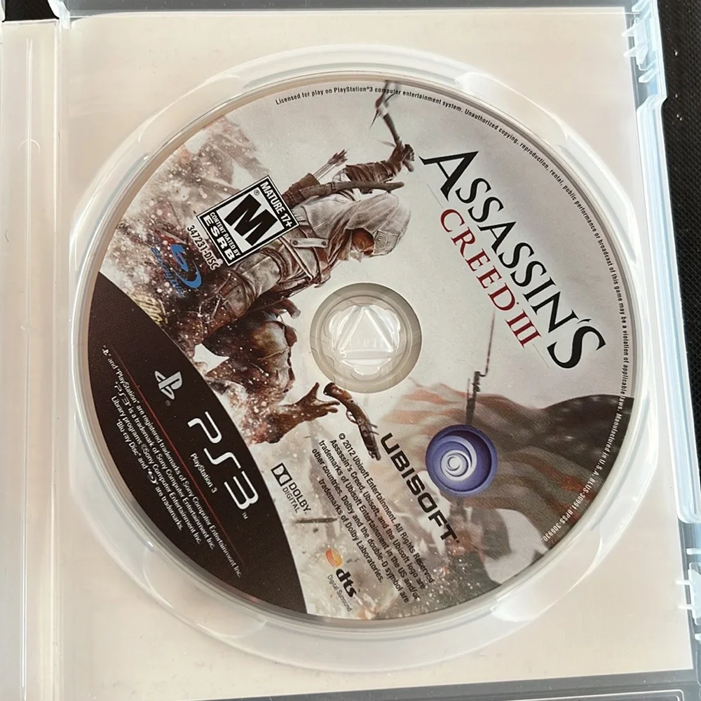 Assassins Creed III PS3 game Ubisoft 3Dcompatible M17+ PlayStation 3